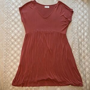 Maurices 24/7 Solid Short Sleeve Babydoll Mini Dress